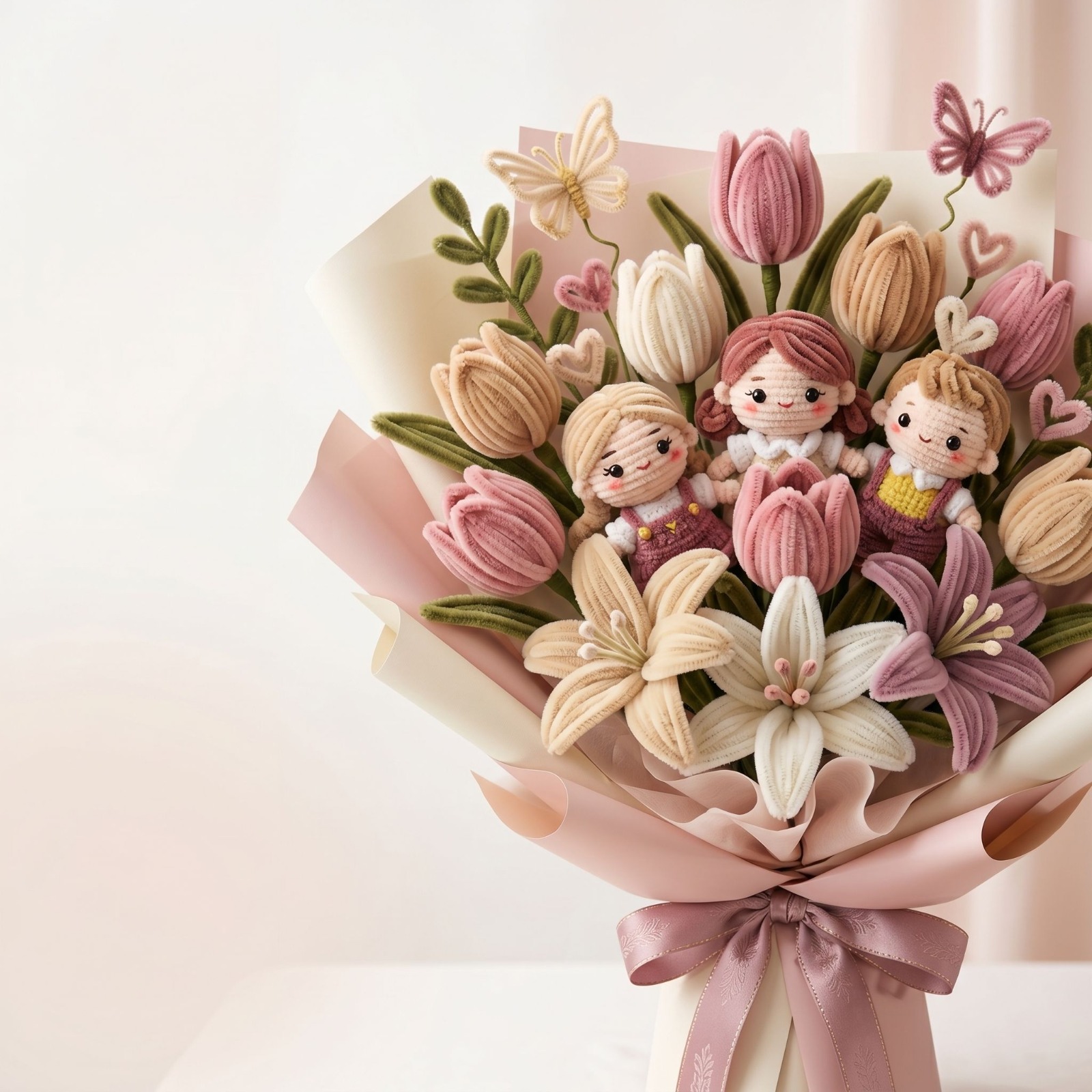 Ramo de flores eternas Veliroz — tulipanes artesanales